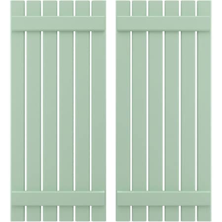 Americraft 6-Board (2 Batten) Exterior Real Wood Spaced Board-n-Batten Shutters, ARW101SB623X84SGH